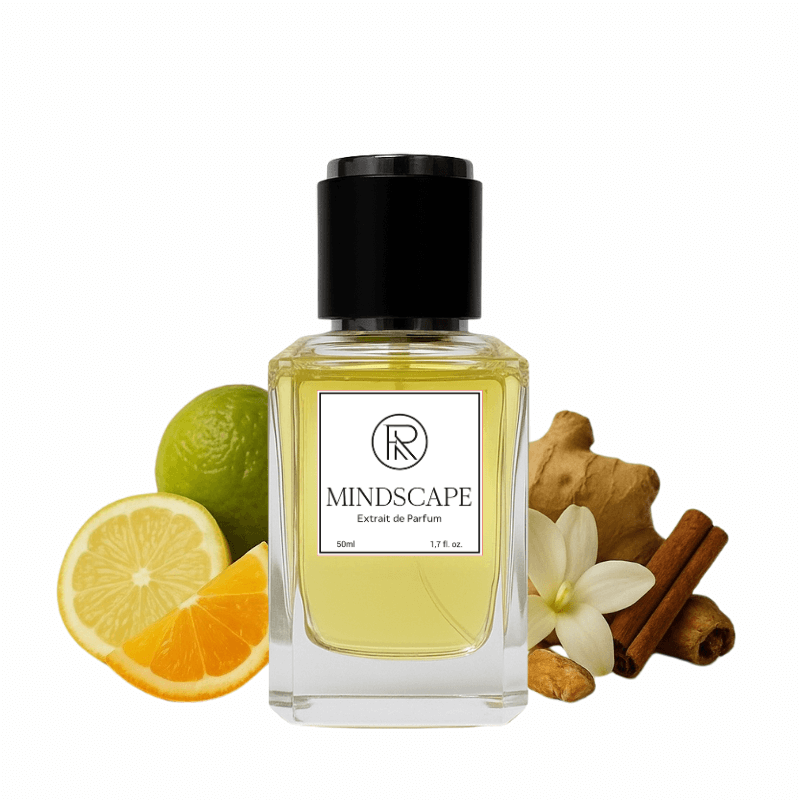 Frago MINDSCAPE perfume bottle with fruits – deep woody fragrance